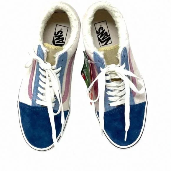 VANS Old Skool Platform For Women Sherpa Suede Multi VN0A7Q5MMUL Shoes Top Low